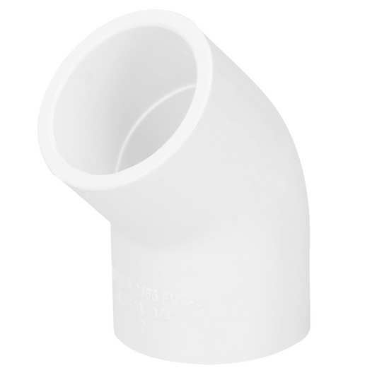 Codo de 45° CEM x CEM 2 1/2 Pulg. PVC C40