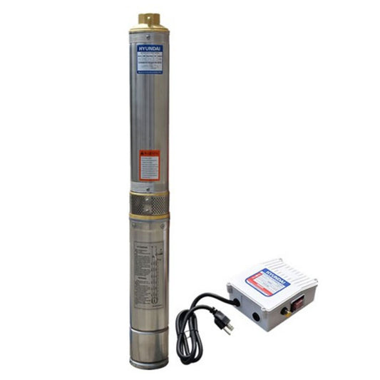 Bomba Sumergible Hyundai 1 HP Monofasica Para Pozo 4 Pulg con Impulsores de Noryl